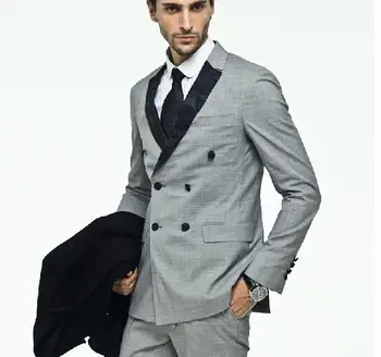 Custom Made Double Breasted Light Gray Men Groom Tuxedos Notch Lapel Groomsmen Men Wedding Suits ( jacket+Pants+tie)
Custom Made Double Breasted Light Gray Men Groom Tuxedos Notch Lapel Groomsmen Men Wedding Suits ( jacket+Pants+tie)