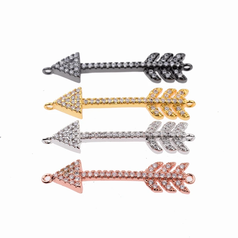 2018 NEW Copper Arrow Bracelet Jewelry Connector Gold Silver Black Micro Pave CZ Necklace Pendant DIY Jewelry feather Wholesale
2018 NEW Copper Arrow Bracelet Jewelry Connector Gold Silver Black Micro Pave CZ Necklace Pendant DIY Jewelry feather Wholesale