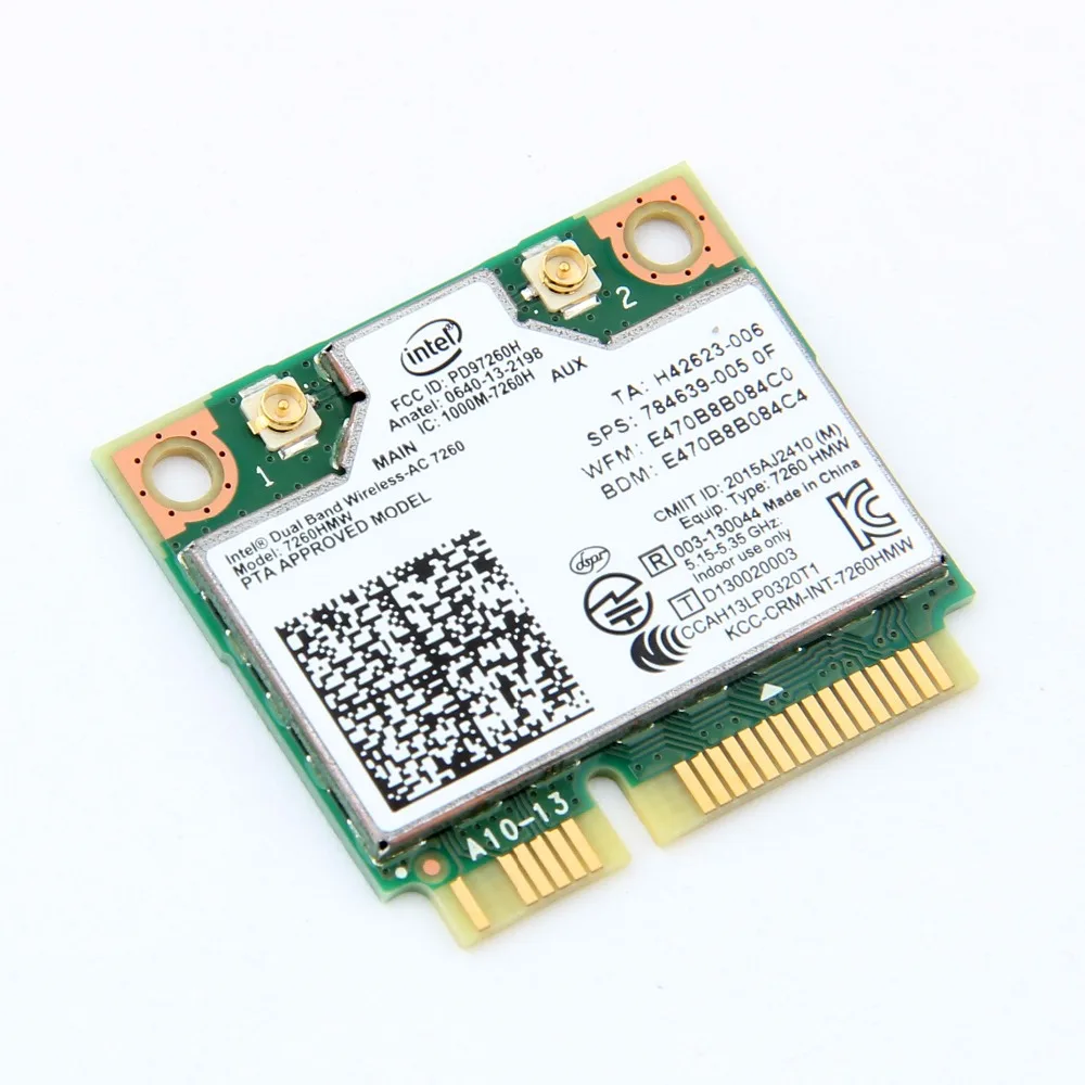 Dual Band Wireless Wifi Card For Intel AC7260 7260HMW ac Mini PCI-E 2.4G/5Ghz Wlan Bluetooth 4.0 Wifi Card 802.11 ac/a/b/g/n 11