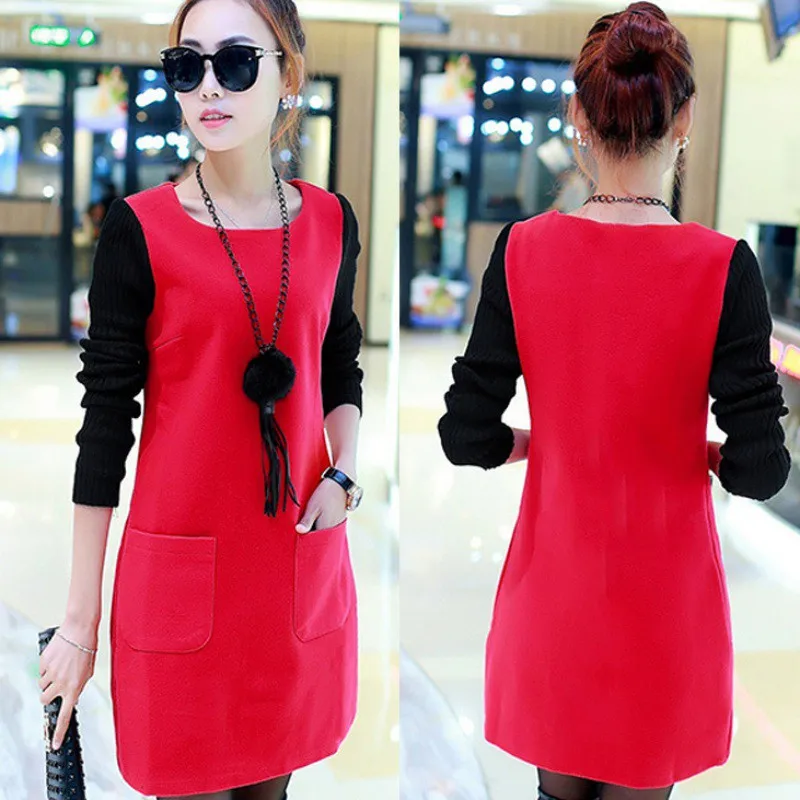 Women Fake 2PCS Long Plus Velvet Thick Sweatshirt Dress 3XL Lady Autumn Winter Patchwork Dress Girls Sweet Dress
Women Fake 2PCS Long Plus Velvet Thick Sweatshirt Dress 3XL Lady Autumn Winter Patchwork Dress Girls Sweet Dress