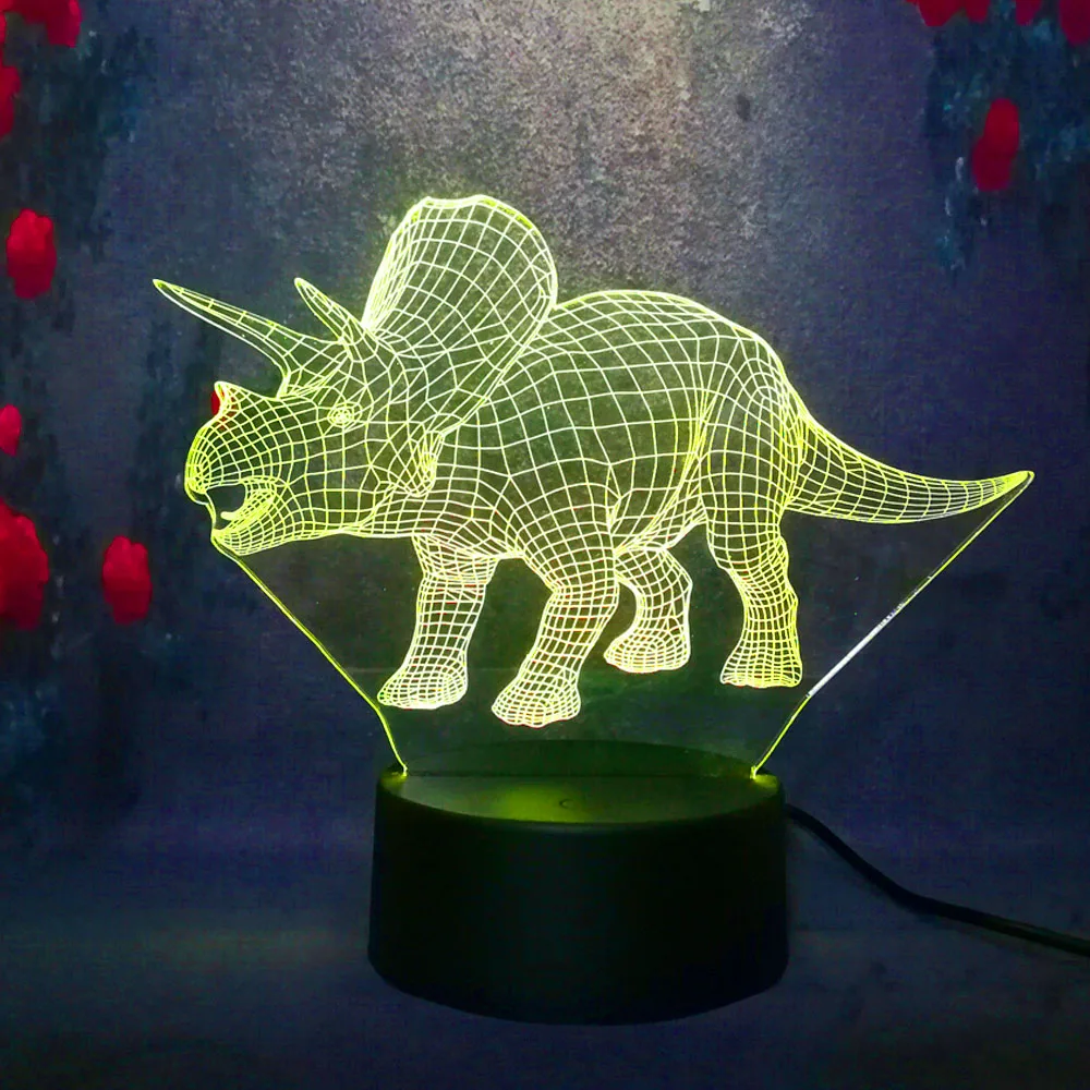New 3D Jurassic Park LED Night Light Dinosaur Triceratops 7 Color Remote / Touch Boy Birthday Gift Bedroom Light Boy Gift Toy
New 3D Jurassic Park LED Night Light Dinosaur Triceratops 7 Color Remote / Touch Boy Birthday Gift Bedroom Light Boy Gift Toy