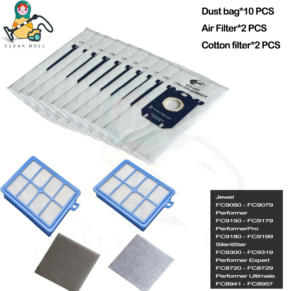 14-Pack Replacement S-filter S-bag for vacuum cleaner Philips Jewel Performer /Expert PerformerPro SilentStar FC8941- FC8957
14-Pack Replacement S-filter S-bag for vacuum cleaner Philips Jewel Performer /Expert PerformerPro SilentStar FC8941- FC8957