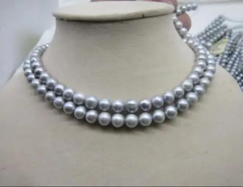 CHARMING 2 ROW GRAY SOUTH SEA AAA 8-9MM NATURAL PEARL NECKLACE 18INCH 925silver GOLD
CHARMING 2 ROW GRAY SOUTH SEA AAA 8-9MM NATURAL PEARL NECKLACE 18INCH 925silver GOLD