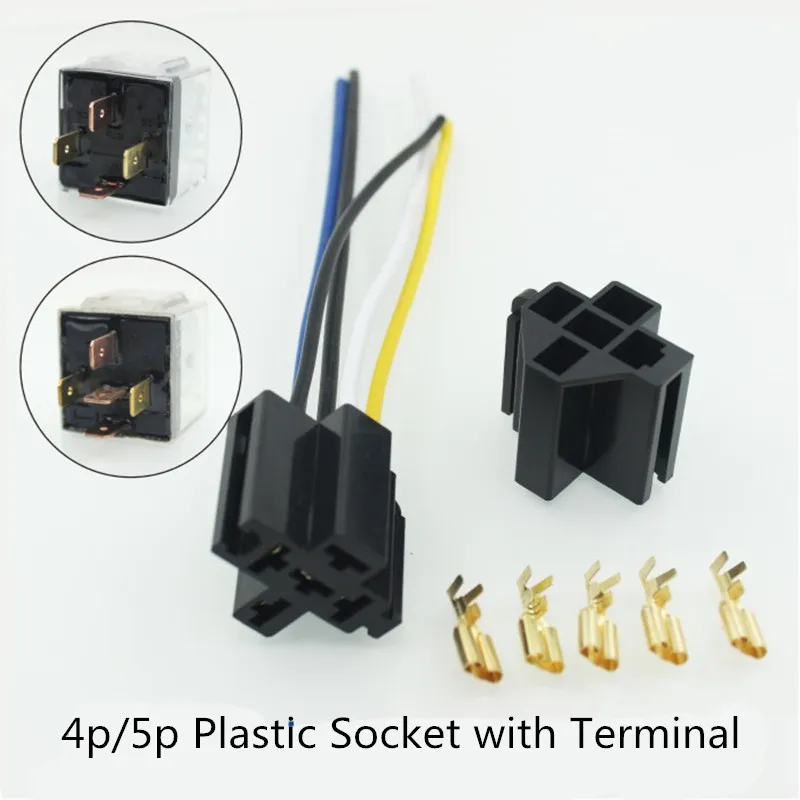 1pc Car Auto Vehicle 4Pins and 5 Pin Relay Socket Holder with 5Pcs 6.3mm Copper Terminal
1pc Car Auto Vehicle 4Pins and 5 Pin Relay Socket Holder with 5Pcs 6.3mm Copper Terminal