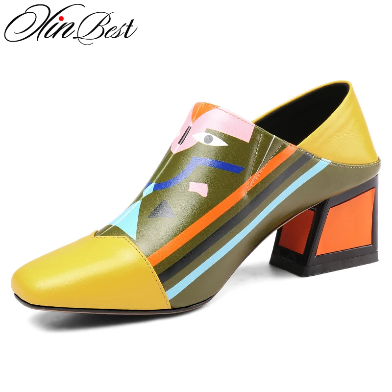 Xinbest 2019 Sexy Prints Women Pumps Natural Leather High Heels Party Wedding Shoes Woman Square Toe Square Heel Basic Pumps
Xinbest 2019 Sexy Prints Women Pumps Natural Leather High Heels Party Wedding Shoes Woman Square Toe Square Heel Basic Pumps