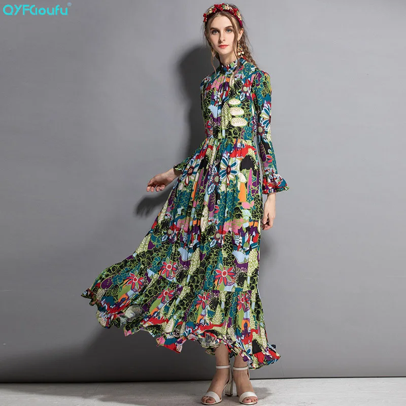 QYFCIOUFU High Quality Autumn Runway Maxi Dresses Women Long Sleeve High Quality Elegant Bow Floral Print Pleated Long Dress
QYFCIOUFU High Quality Autumn Runway Maxi Dresses Women Long Sleeve High Quality Elegant Bow Floral Print Pleated Long Dress