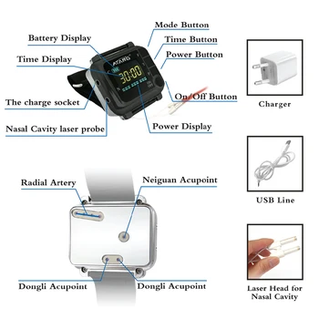 650nm Laser Physiotherapy Wrist Laser Watch Diode LLLT Diabetes Hypertension Treatment Diabetic Watch Laser Rhinitis Therapy
650nm Laser Physiotherapy Wrist Laser Watch Diode LLLT Diabetes Hypertension Treatment Diabetic Watch Laser Rhinitis Therapy