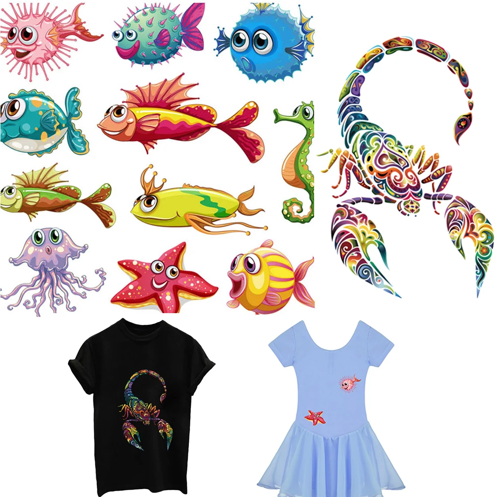 1/2PCs Washable Ocean Animal Patch Heat Transfer Iron On Patch A-level Washable Clothes Stickers Easy Print By Household Irons
1/2PCs Washable Ocean Animal Patch Heat Transfer Iron On Patch A-level Washable Clothes Stickers Easy Print By Household Irons