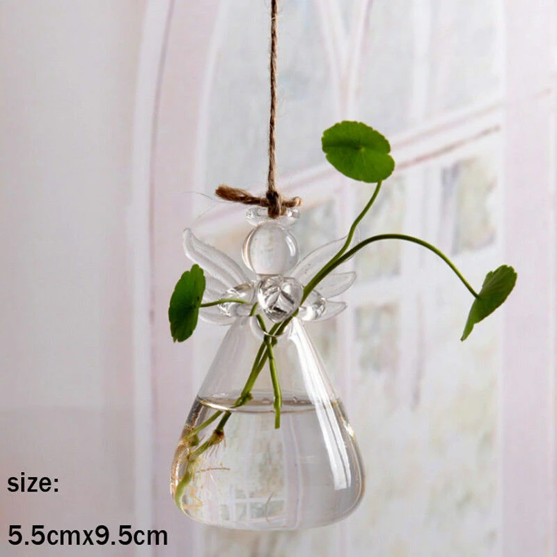 Hot Clear Angel Shape Glass Vases Flower Plant Hanging Vase arrival Plant Holder Home Room Office Cute Vases Wedding Decor 1pcs
Hot Clear Angel Shape Glass Vases Flower Plant Hanging Vase arrival Plant Holder Home Room Office Cute Vases Wedding Decor 1pcs