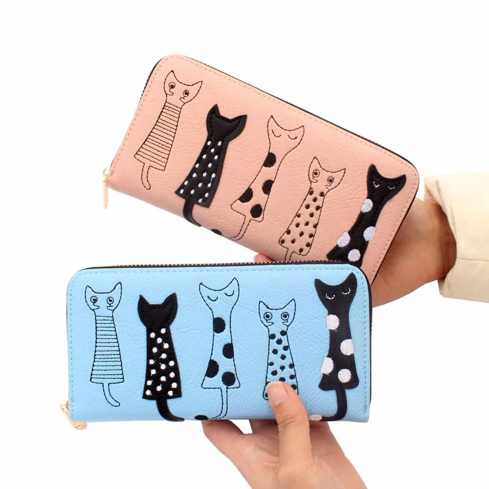 Ladies' zipper long purses for five cute cat cartoon Wallet leather card holder coin bag girls simple money purse bags
Ladies' zipper long purses for five cute cat cartoon Wallet leather card holder coin bag girls simple money purse bags