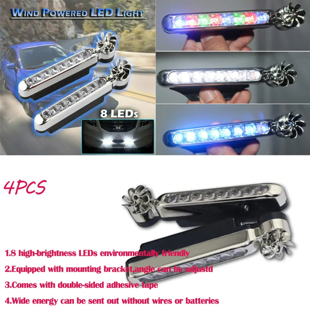 Wind Driven Car Front Lights With Fan Rotation For Car Fog Warning 2Pair 8x LEDs Drop Shipping
Wind Driven Car Front Lights With Fan Rotation For Car Fog Warning 2Pair 8x LEDs Drop Shipping