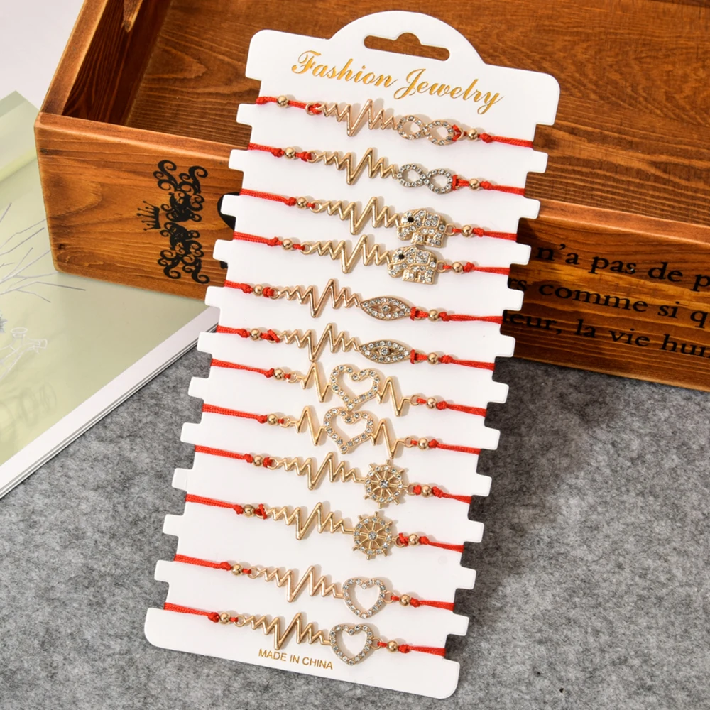 Handmade Woven Red Rope Chain Bracelet Set Crystal Elephant Evil Eye Charms Bracelets for Women Infinity Love Jewelry 12pcs/set
Handmade Woven Red Rope Chain Bracelet Set Crystal Elephant Evil Eye Charms Bracelets for Women Infinity Love Jewelry 12pcs/set