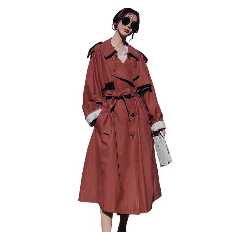 2019 Spring New Korean women's clothing retro chic Lapel Waist Long Trench Coats Autumn Coat Woman Outerwear X785
2019 Spring New Korean women's clothing retro chic Lapel Waist Long Trench Coats Autumn Coat Woman Outerwear X785