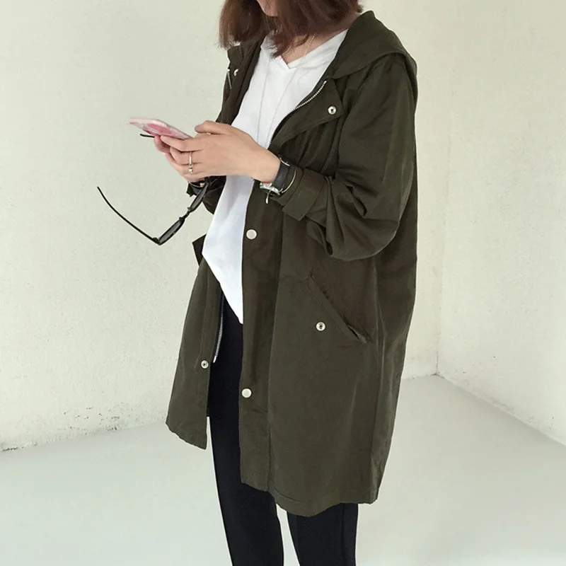 Spring Autumn Female Fashion Windbreaker With Pocket Women Long Sleeve Casual Coat Pure Color Letter Printing Jacket
Spring Autumn Female Fashion Windbreaker With Pocket Women Long Sleeve Casual Coat Pure Color Letter Printing Jacket