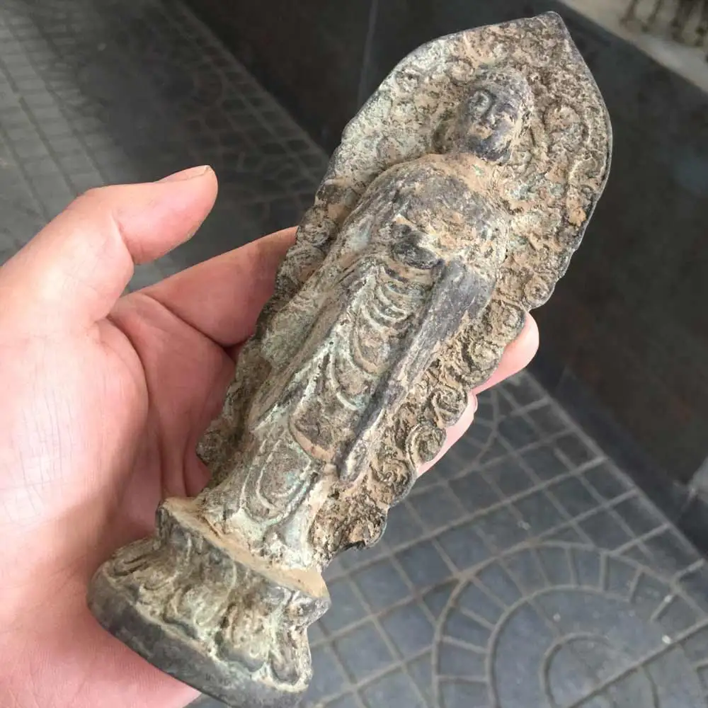 christmas Old Tibet Buddhism antique Temple bronze Guru Rinpoche Buddha Statue shipping free | Дом и сад