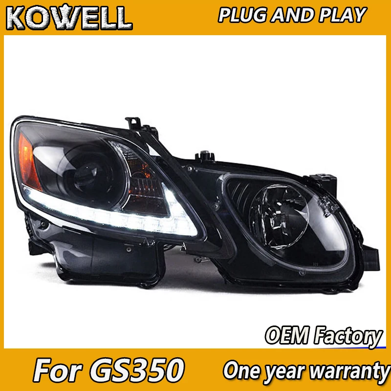 KOWELL стайлинга автомобилей для GS350 фары 2004-2011 GS300 светодиодный задний фонарь DRL Bi