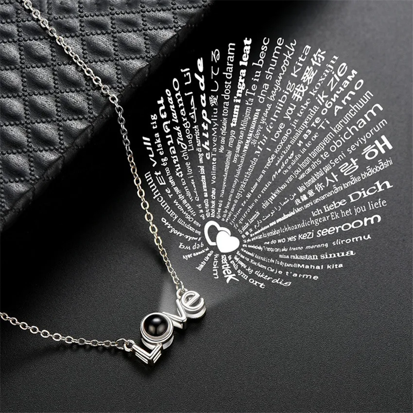 100 Language I Love You Necklace Love letter Pendant Necklace for Lover Projection Gold Rose Choker Gift for Valentine's Day
100 Language I Love You Necklace Love letter Pendant Necklace for Lover Projection Gold Rose Choker Gift for Valentine's Day