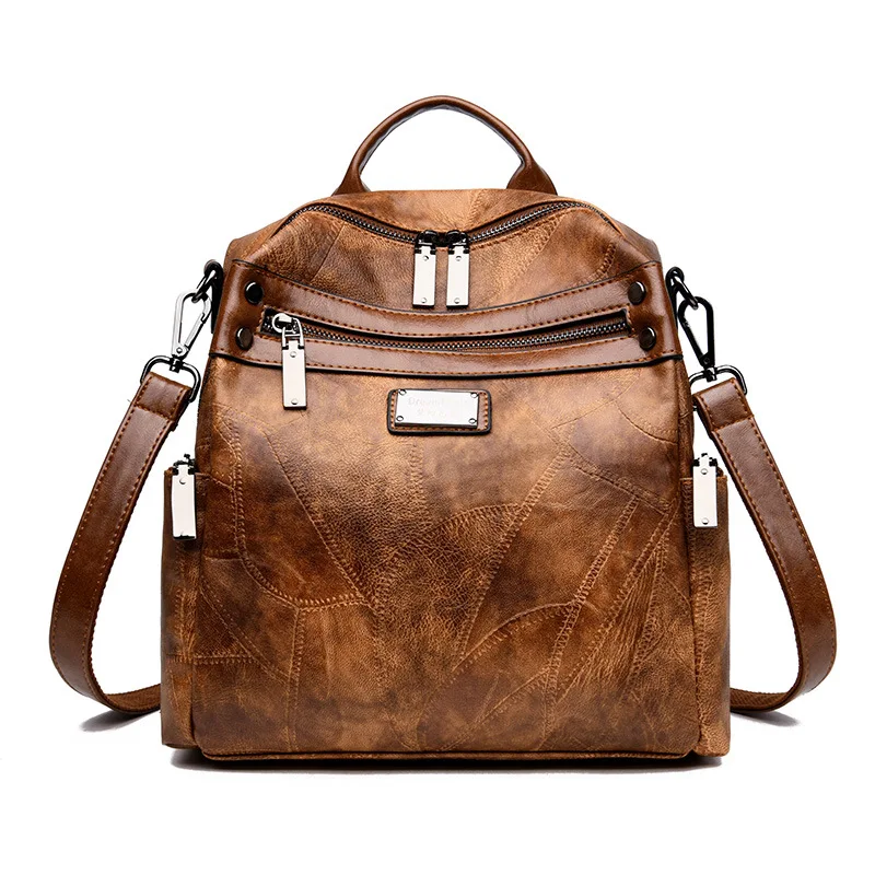 2018 New Women's Vintage Leather Backpack Female Shoulder Bag Multifunction Women Backpacks Backbag Sac A Dos Femme En Cuir
2018 New Women's Vintage Leather Backpack Female Shoulder Bag Multifunction Women Backpacks Backbag Sac A Dos Femme En Cuir