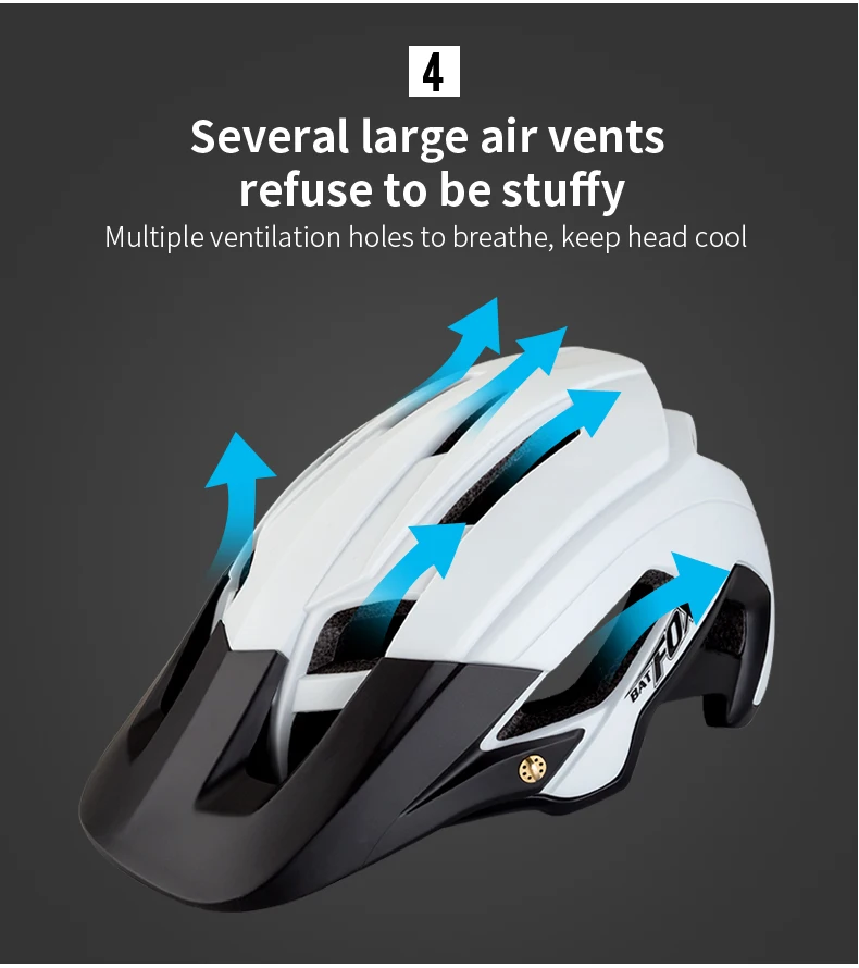 BATFOX Cycling Helmet Men Women MTB Bike Helmet Pink Bicycle Mountain Road Cycling Safety Outdoor Sports Big Visor Helmet