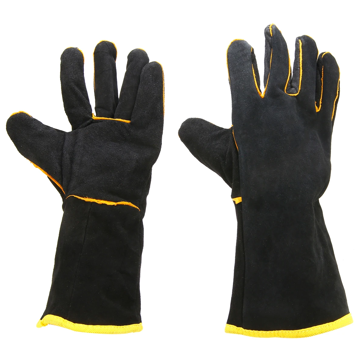 Leather Heatproof Welders Gauntlets Palm Thickness Safety DIY Welding Gloves