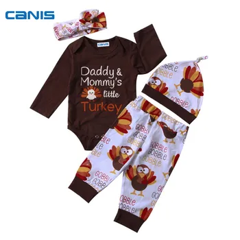 CANIS Thanksgiving Baby Set Newborn Children Boy Clothes Rompers+Pants+Hat+Headband 4pcs Cotton New Year Outfits
CANIS Thanksgiving Baby Set Newborn Children Boy Clothes Rompers+Pants+Hat+Headband 4pcs Cotton New Year Outfits