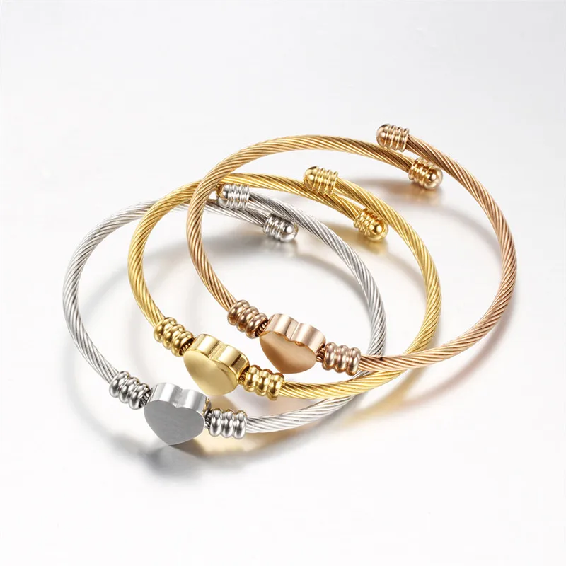 ROXI Fashion Stainless Steel Bracelet For Women Twisted Cable Wire Heart Charm Bracelet Bangle Jewelry armbanden voor vrouwen
ROXI Fashion Stainless Steel Bracelet For Women Twisted Cable Wire Heart Charm Bracelet Bangle Jewelry armbanden voor vrouwen