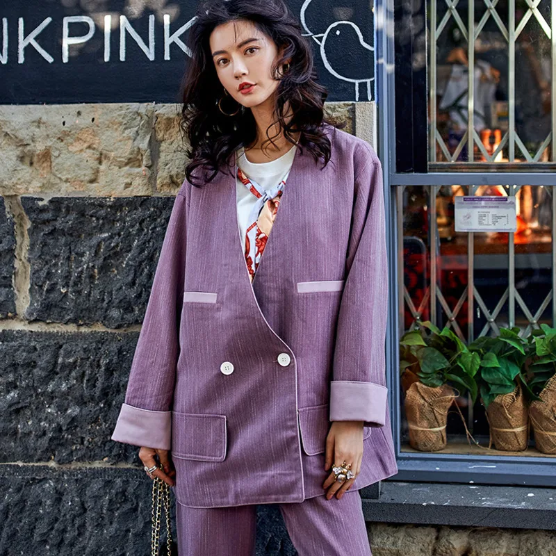 LANMREM 2019 New Fashion V Collar Double Breasted Patchwork Blazer + Loose Wide Leg Patns For Women Female Two Pieces Set YG607
LANMREM 2019 New Fashion V Collar Double Breasted Patchwork Blazer + Loose Wide Leg Patns For Women Female Two Pieces Set YG607