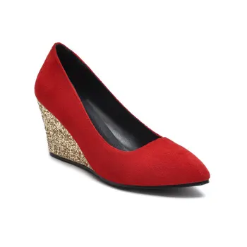Fashionable wedge shoes in the spring of 2019 new high with shallow mouth size size 33-43 pointed shoes wet
Fashionable wedge shoes in the spring of 2019 new high with shallow mouth size size 33-43 pointed shoes wet