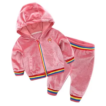 BINIDUCKLING 2019 Baby Boys Girls Kids Clothes Sets Spring Gold Velvet Sport Jacket+pants Rainbow Striped Zipper Hooded for Girl
BINIDUCKLING 2019 Baby Boys Girls Kids Clothes Sets Spring Gold Velvet Sport Jacket+pants Rainbow Striped Zipper Hooded for Girl