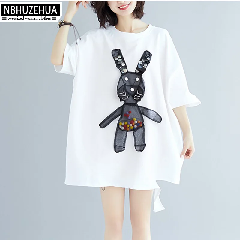 NBHUZEHUA T-Shirt Women Cotton Vogue Beading Rabbit Splice Funny Tshirt 5XL 6XL Plus Size Long Cute Tops For Summer 19-A234
NBHUZEHUA T-Shirt Women Cotton Vogue Beading Rabbit Splice Funny Tshirt 5XL 6XL Plus Size Long Cute Tops For Summer 19-A234