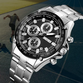 SKMEI Brand Business Men Watch Chronograph Date Sport Quartz Watch Men Stainless Steel Waterproof Mens Watches Relogio Masculino
SKMEI Brand Business Men Watch Chronograph Date Sport Quartz Watch Men Stainless Steel Waterproof Mens Watches Relogio Masculino