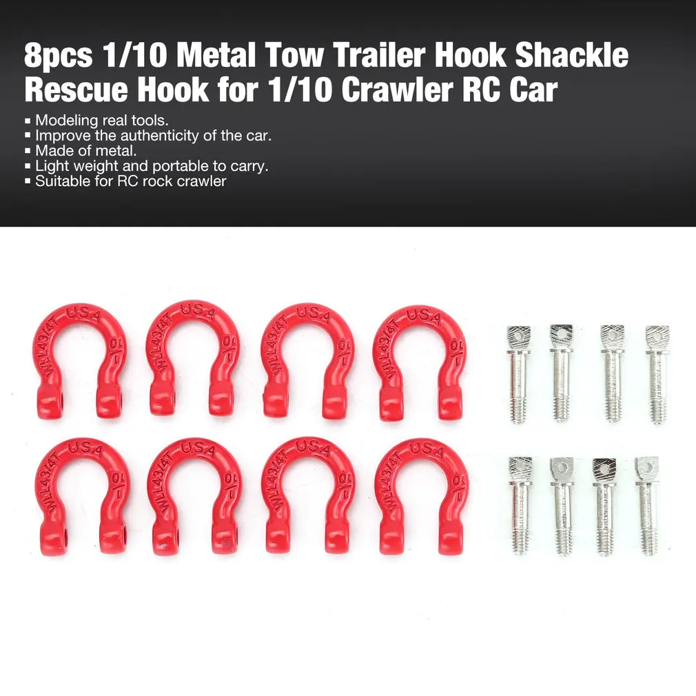 1/4/8pc 1/10 Metal Trailer Hook Shackle Rescue Hook Chain Tow Hooks for 1/10 RC Car Model Spare Parts Axial SCX10 90046 D90 CC01
1/4/8pc 1/10 Metal Trailer Hook Shackle Rescue Hook Chain Tow Hooks for 1/10 RC Car Model Spare Parts Axial SCX10 90046 D90 CC01
