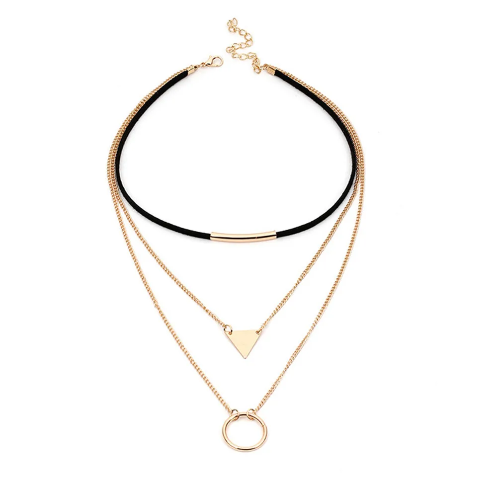 Fashion Three layer Triangle Round Circle Pendants Summer Girls Woman Clavicular Chain Short Necklace Jewelry Holiday-YYF
Fashion Three layer Triangle Round Circle Pendants Summer Girls Woman Clavicular Chain Short Necklace Jewelry Holiday-YYF