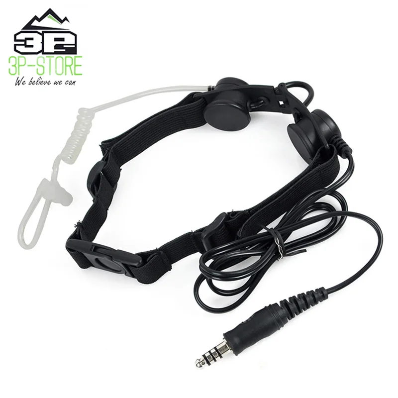 

Throat Microphone Headset PTT Portable Radio Mic Neckband Hunting THROAT MIC Earphone WZ033