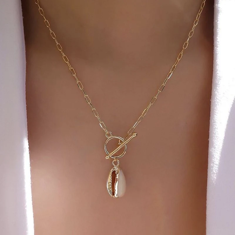 Bohemian Shell Pendant Necklace Simple One-button Gold-plated Shell Necklace For Women Girls Children Cute Choker Jewelry
Bohemian Shell Pendant Necklace Simple One-button Gold-plated Shell Necklace For Women Girls Children Cute Choker Jewelry