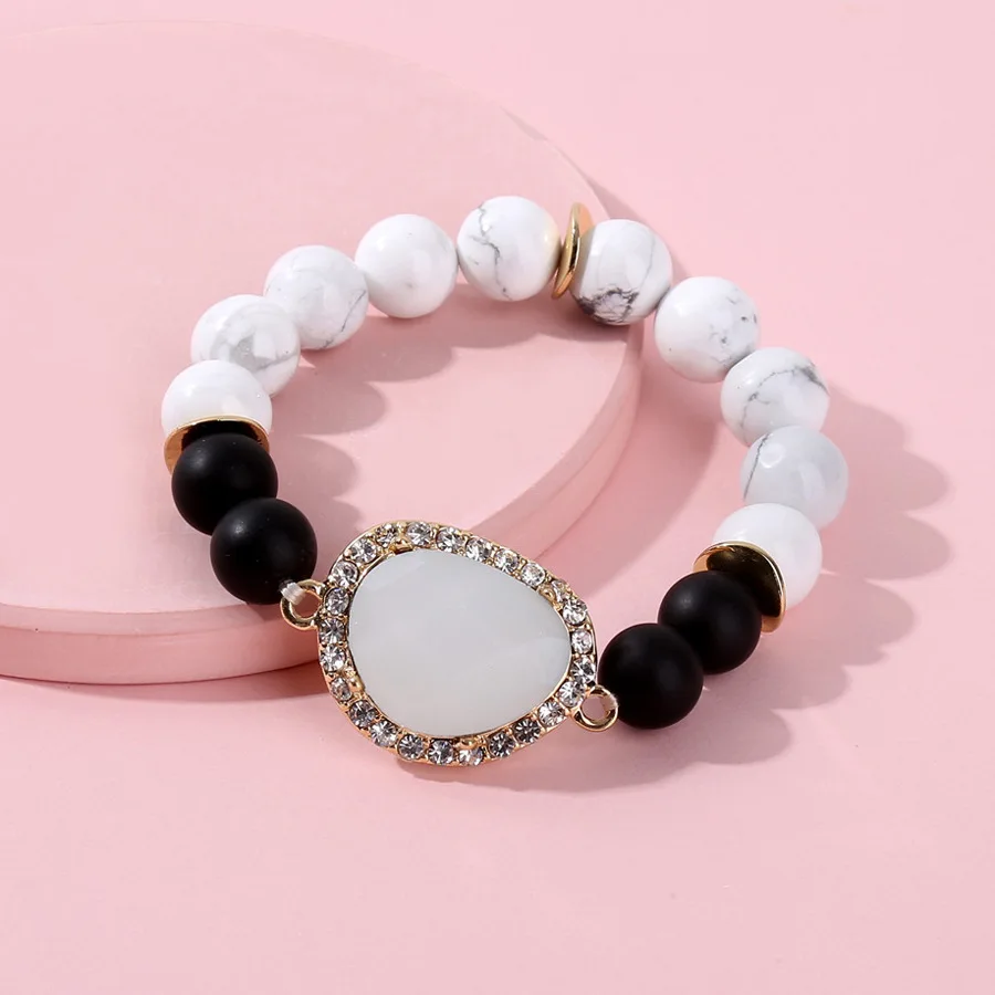 HUIDANG Fashion Bracelets Jewelry White Marble Stone Bead Free Size Strand Bracelets for Women
HUIDANG Fashion Bracelets Jewelry White Marble Stone Bead Free Size Strand Bracelets for Women