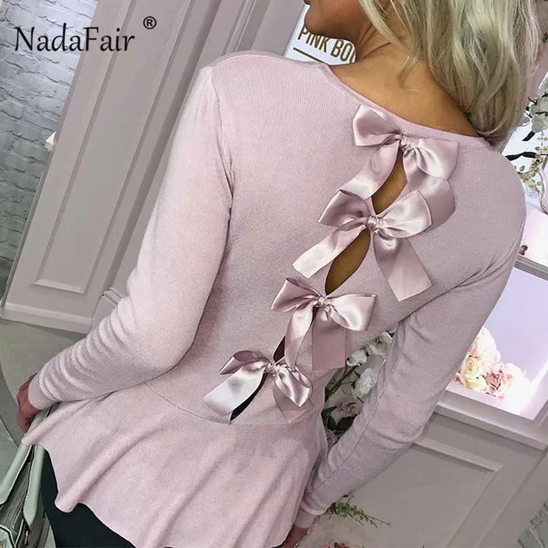 Nadafair Ribber Knitted Sweater Women Hollow Out Lace Up Jumpers Autumn Sweater Pink 2018 Long Sleeve Pullovers Sweaters Female
Nadafair Ribber Knitted Sweater Women Hollow Out Lace Up Jumpers Autumn Sweater Pink 2018 Long Sleeve Pullovers Sweaters Female