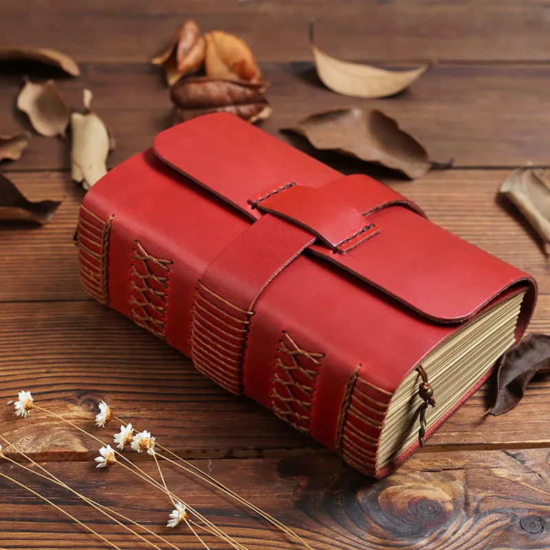 Vintage Thick Red Genuine Leather Diary Notebook Journal Handmade Cowhide Creative Girl Birthday Gift
Vintage Thick Red Genuine Leather Diary Notebook Journal Handmade Cowhide Creative Girl Birthday Gift