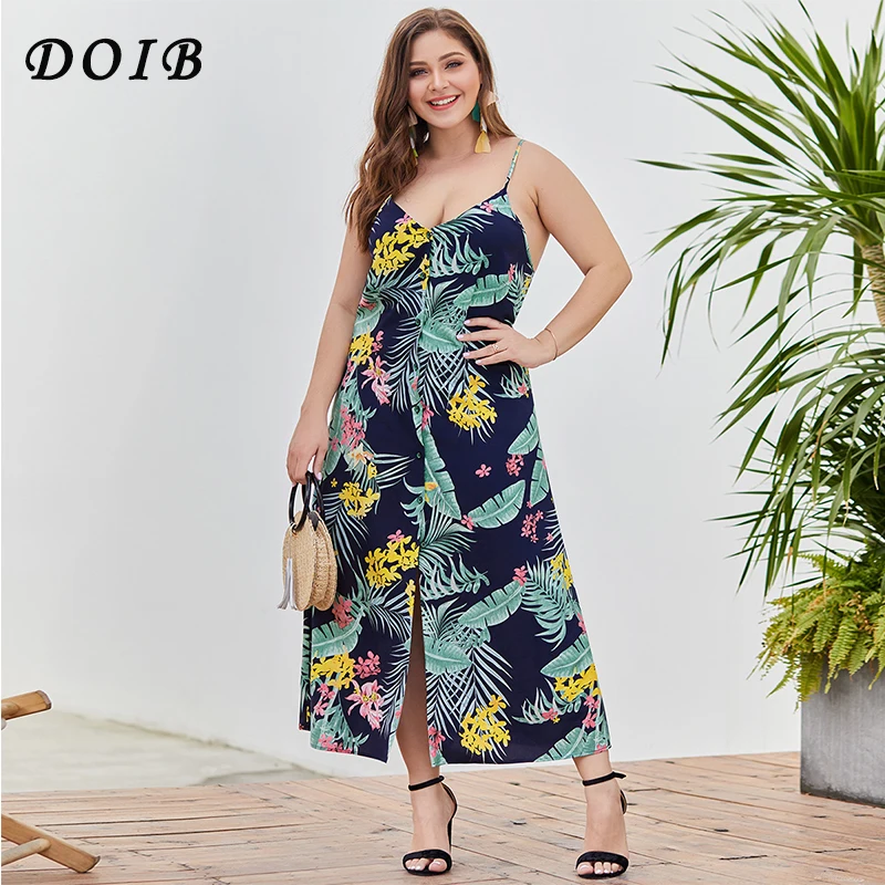 DOIB Plus Size Dresses Floral Print Spaghetti Strap Cross V Neck Tunic Split Wrap Bohemia Beach Dress XL 2XL 3XL 4XL
DOIB Plus Size Dresses Floral Print Spaghetti Strap Cross V Neck Tunic Split Wrap Bohemia Beach Dress XL 2XL 3XL 4XL