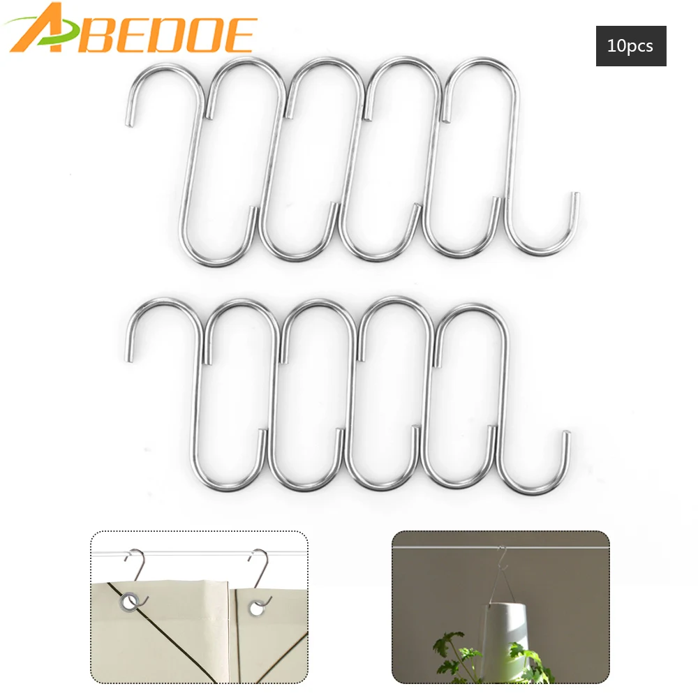 ABEDOE 10pcs Powerful Stainless Steel S Shape Hook House Kitchen Pot Pan Hanger Clothes Storage Organizer Rack Tool 
ABEDOE 10pcs Powerful Stainless Steel S Shape Hook House Kitchen Pot Pan Hanger Clothes Storage Organizer Rack Tool