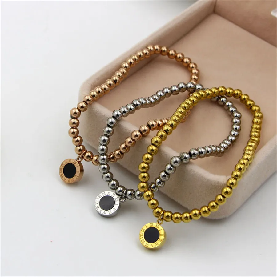 Martick Roman Numeral Bracelet Steel Beads Black Pieces Bracelets For Woman Rose Gold Color Femal Jewelry B10
Martick Roman Numeral Bracelet Steel Beads Black Pieces Bracelets For Woman Rose Gold Color Femal Jewelry B10
