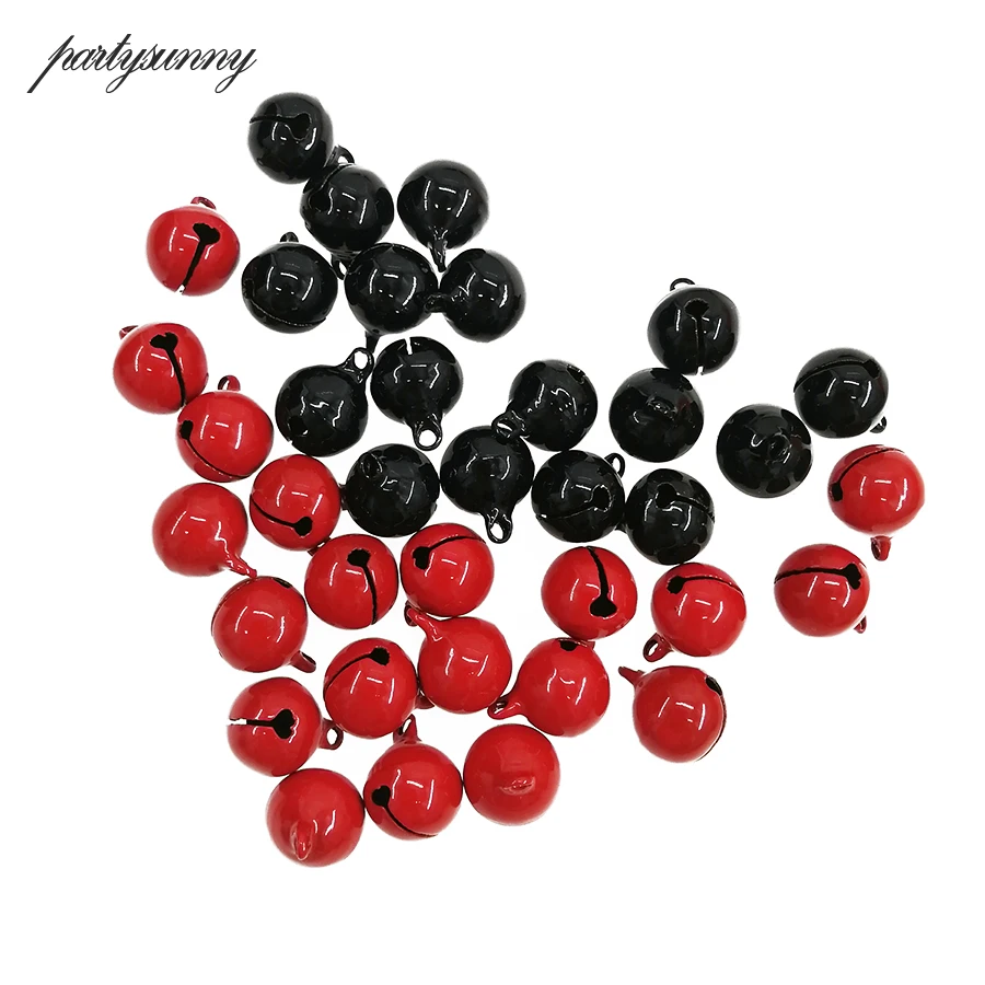 Красные черные гладить Металл Jingle Bell Новогоднее украшение ПЭТ Подвески Ключ DIY