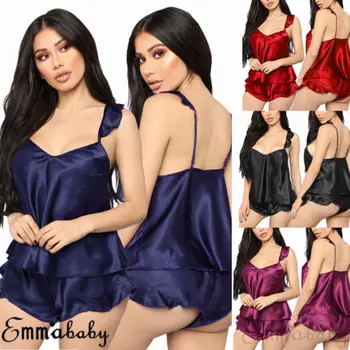 Sexy 2019 New Ladies Lingerie Lace Silk Satin Babydoll Pajama Sets Comfortable Women Solid Sleeveless Nightwear Sleepwear
Sexy 2019 New Ladies Lingerie Lace Silk Satin Babydoll Pajama Sets Comfortable Women Solid Sleeveless Nightwear Sleepwear