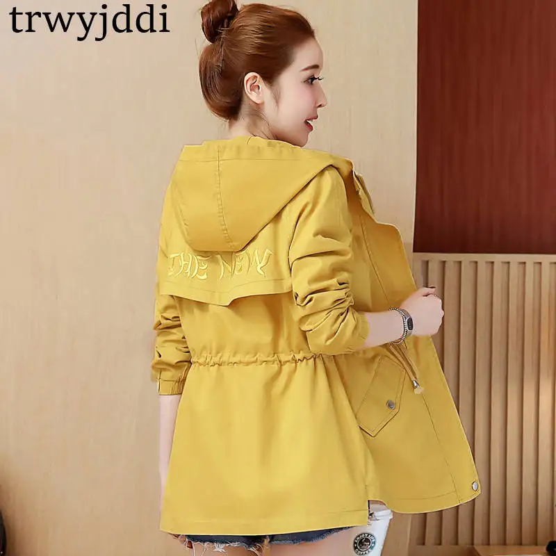 Casual Windbreaker Female short section Korean 2019 new Hooded waist Spring Autumn Coat For Women Trench Coats Outerwear N467
Casual Windbreaker Female short section Korean 2019 new Hooded waist Spring Autumn Coat For Women Trench Coats Outerwear N467