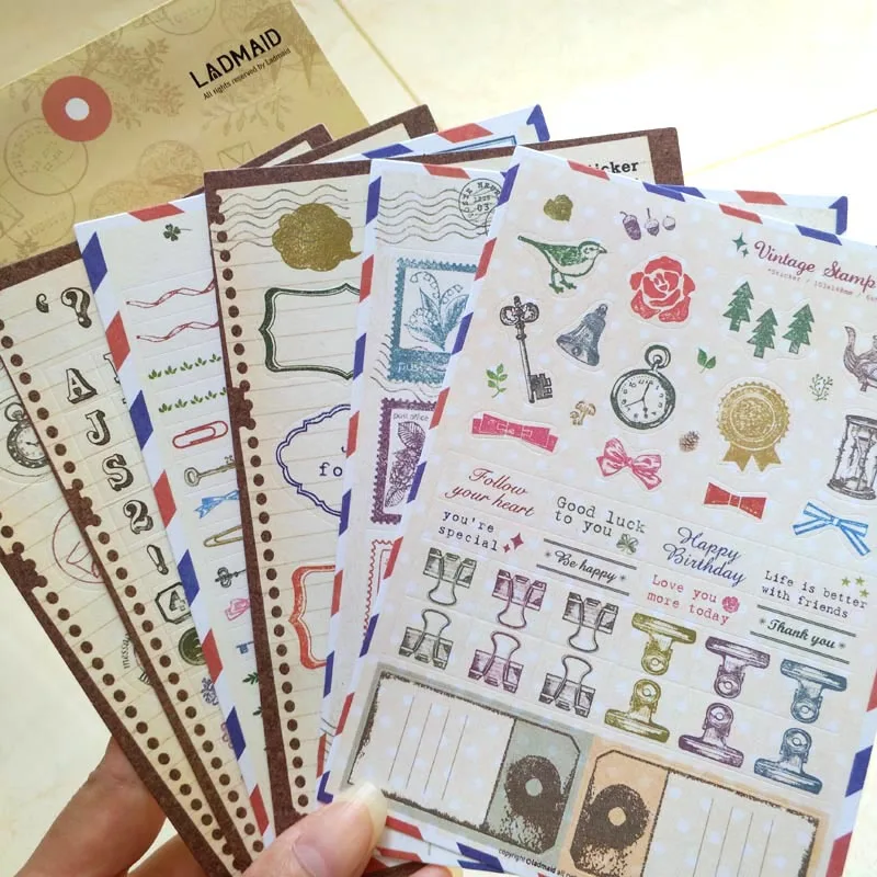 6Pcs Vintage Stamp Sticker Pocket Album Decorated With Gift Wrapping Stickers Set Handbook Album Fresh Watercolor Cute Diary
6Pcs Vintage Stamp Sticker Pocket Album Decorated With Gift Wrapping Stickers Set Handbook Album Fresh Watercolor Cute Diary