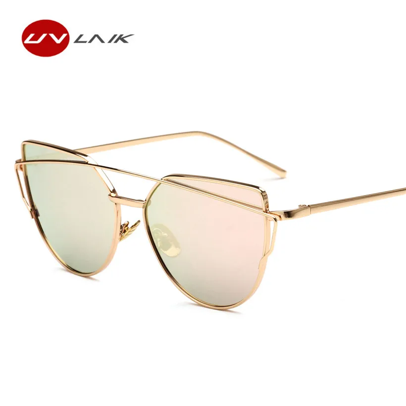 UVLAIK Classic Women Cat Eye Sunglasses Fashion Flat Panel Twin-Beams Frame Sunglass Female Mirror Rose Gold Lens Sun Glasses
UVLAIK Classic Women Cat Eye Sunglasses Fashion Flat Panel Twin-Beams Frame Sunglass Female Mirror Rose Gold Lens Sun Glasses