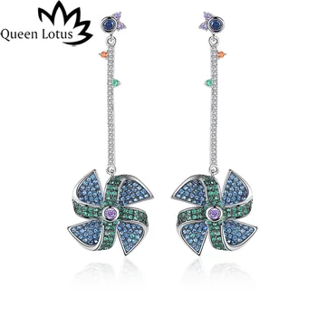 Queen Lotus Long Earrings for Women Fashion Windmill Drop Earrings Shinning Crystal Zircon Jewelry Korean Statement Earrings Hot
Queen Lotus Long Earrings for Women Fashion Windmill Drop Earrings Shinning Crystal Zircon Jewelry Korean Statement Earrings Hot