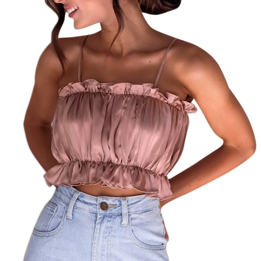 New Fashion Women Tank Tops Casual Tank Tops Bustier Vest Solid Color Fold Basic Strappy Solid Crop Top Women Sexy Clothes #521
New Fashion Women Tank Tops Casual Tank Tops Bustier Vest Solid Color Fold Basic Strappy Solid Crop Top Women Sexy Clothes #521