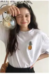 2019 Summer Women Korean style Fruit Print Pineapple Female T-shirt O-neck Casual Short Sleeve Female Top Tee Plus Size Clothing
2019 Summer Women Korean style Fruit Print Pineapple Female T-shirt O-neck Casual Short Sleeve Female Top Tee Plus Size Clothing