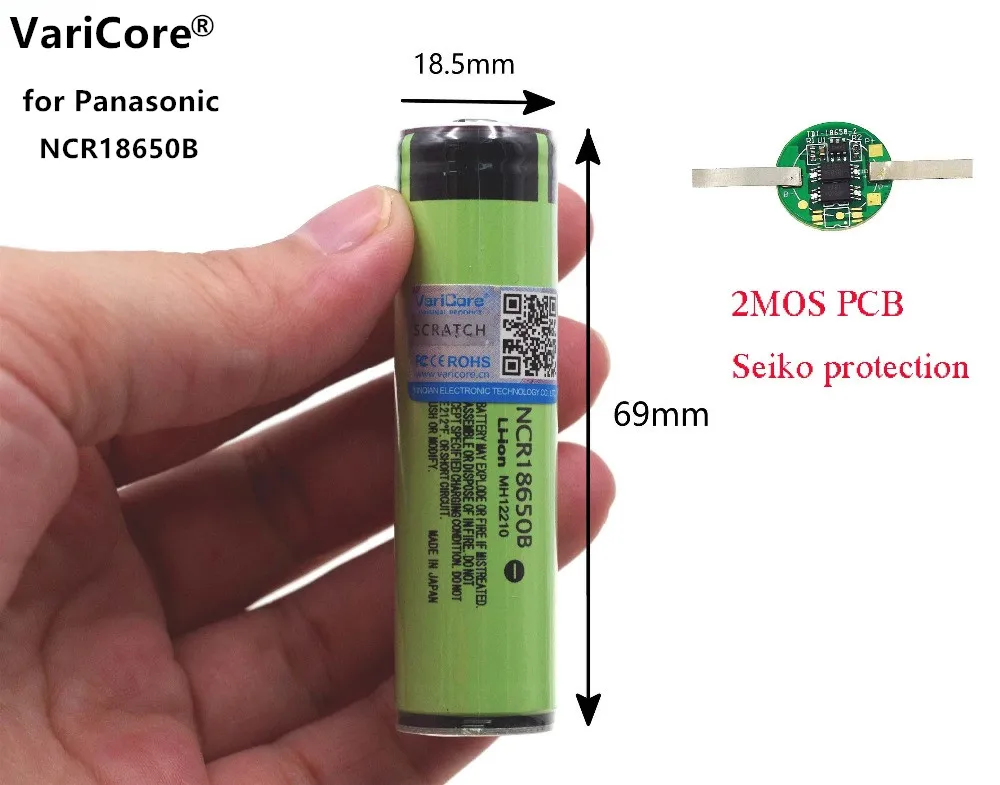Original 18650 NCR18650B Protected 3400mAh Rechargeable Li-Lon battery with PCB 3.7V Flashlight
Original 18650 NCR18650B Protected 3400mAh Rechargeable Li-Lon battery with PCB 3.7V Flashlight